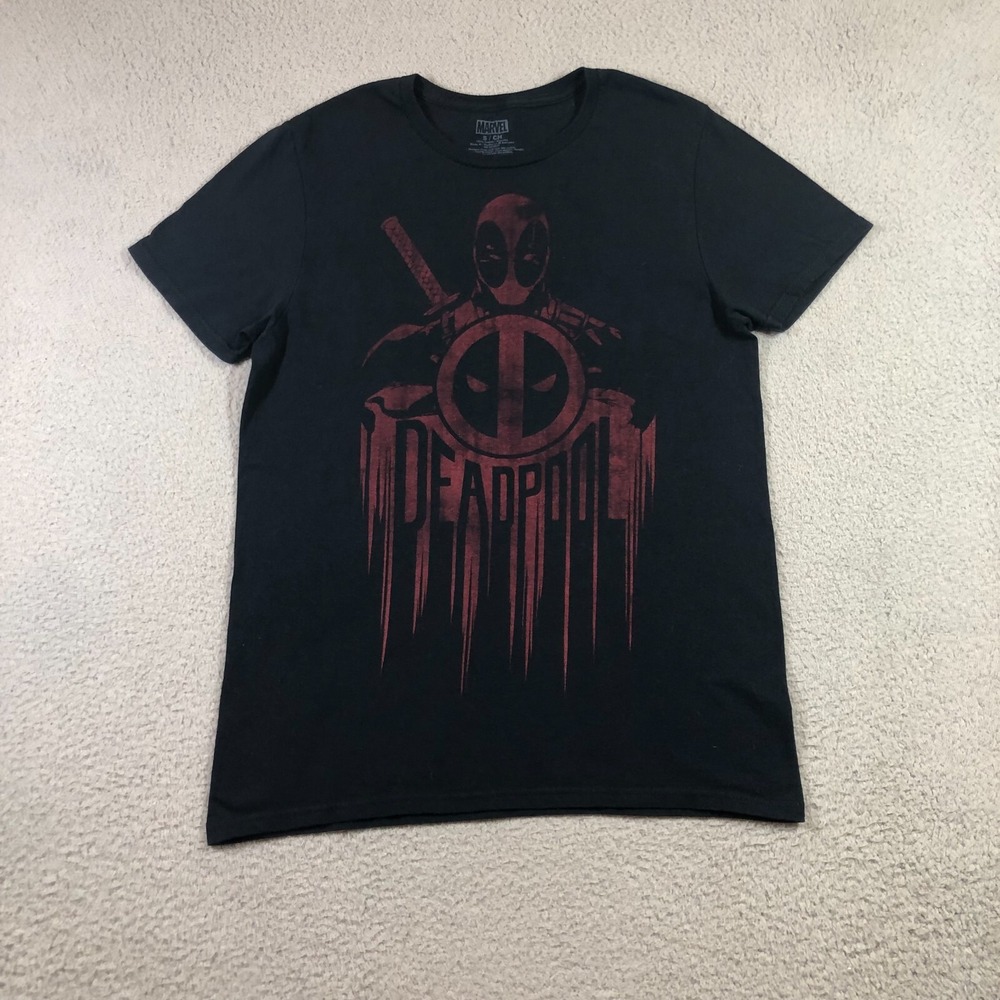 Marvel Deadpool T Shirt Mens S Black comic front hit